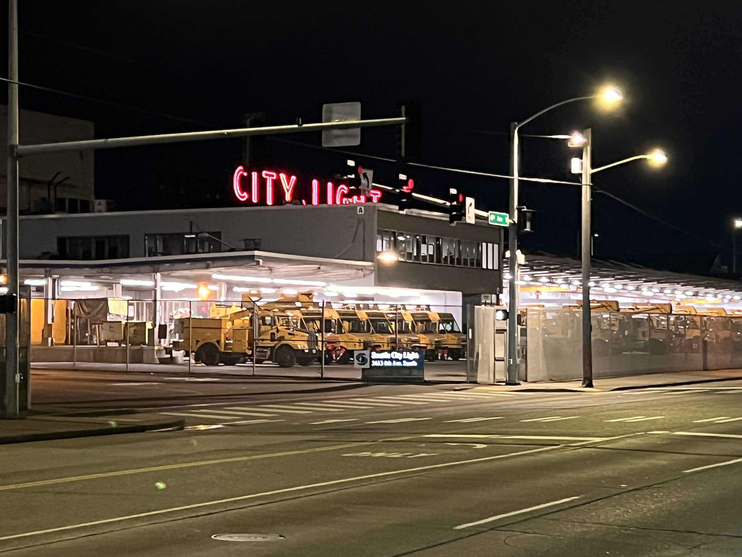 The CITY LIGHT signage above its storefront in Georgetown, Seattle.