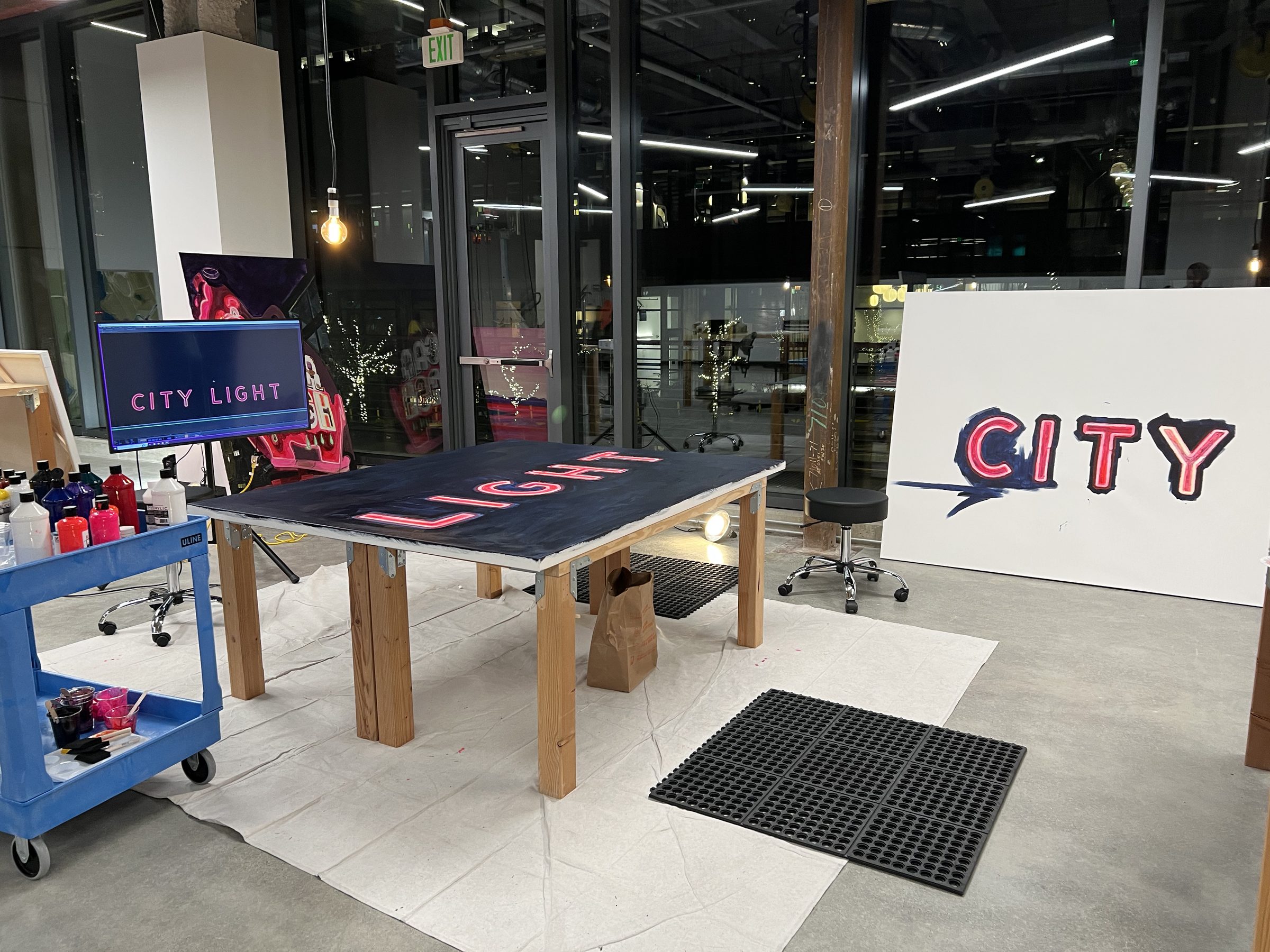 Both CITY and LIGHT panels assembled side-by-side on the floor.