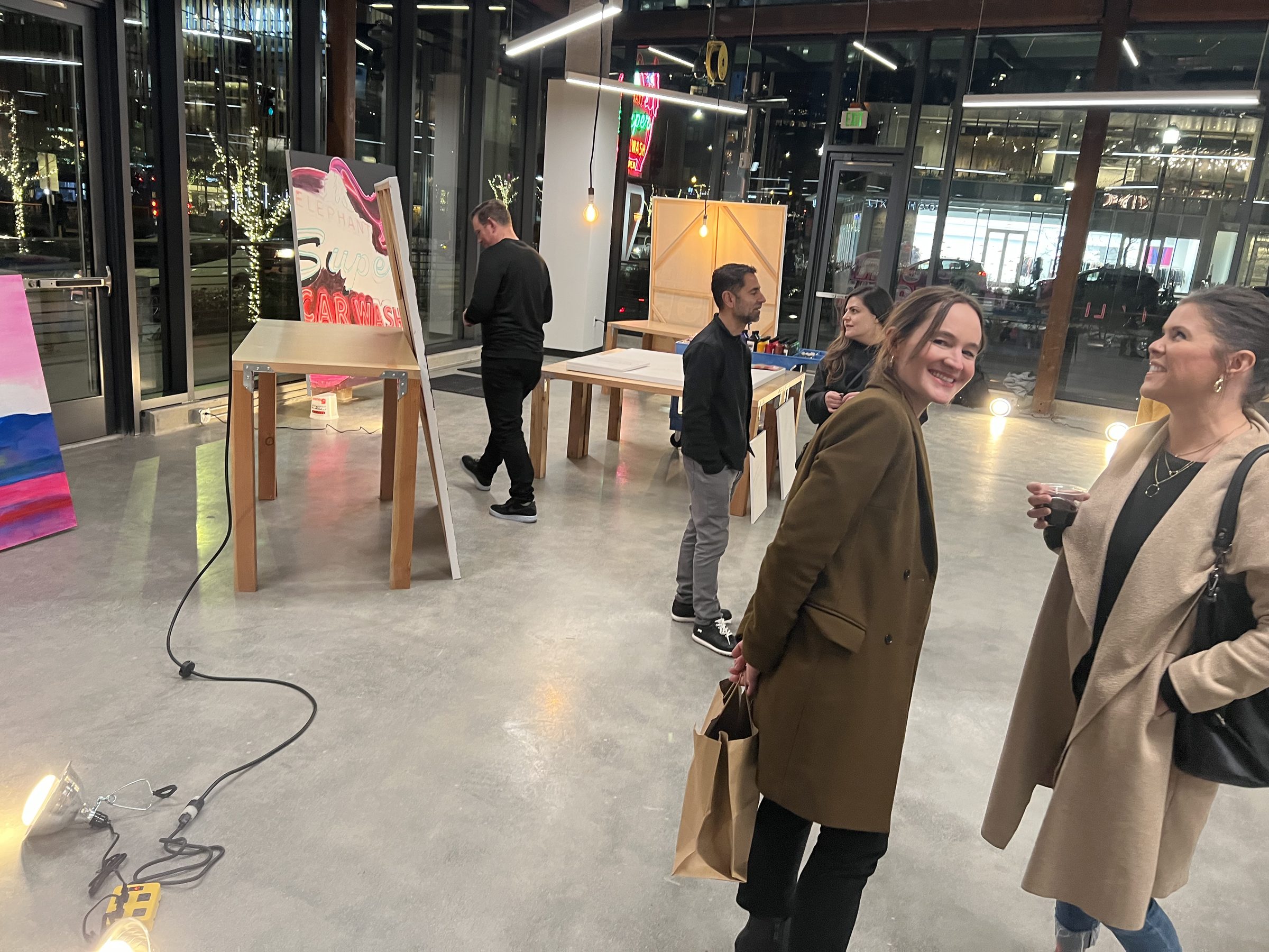Visitors at the opening reception of City Light at Ground Floor Studio.