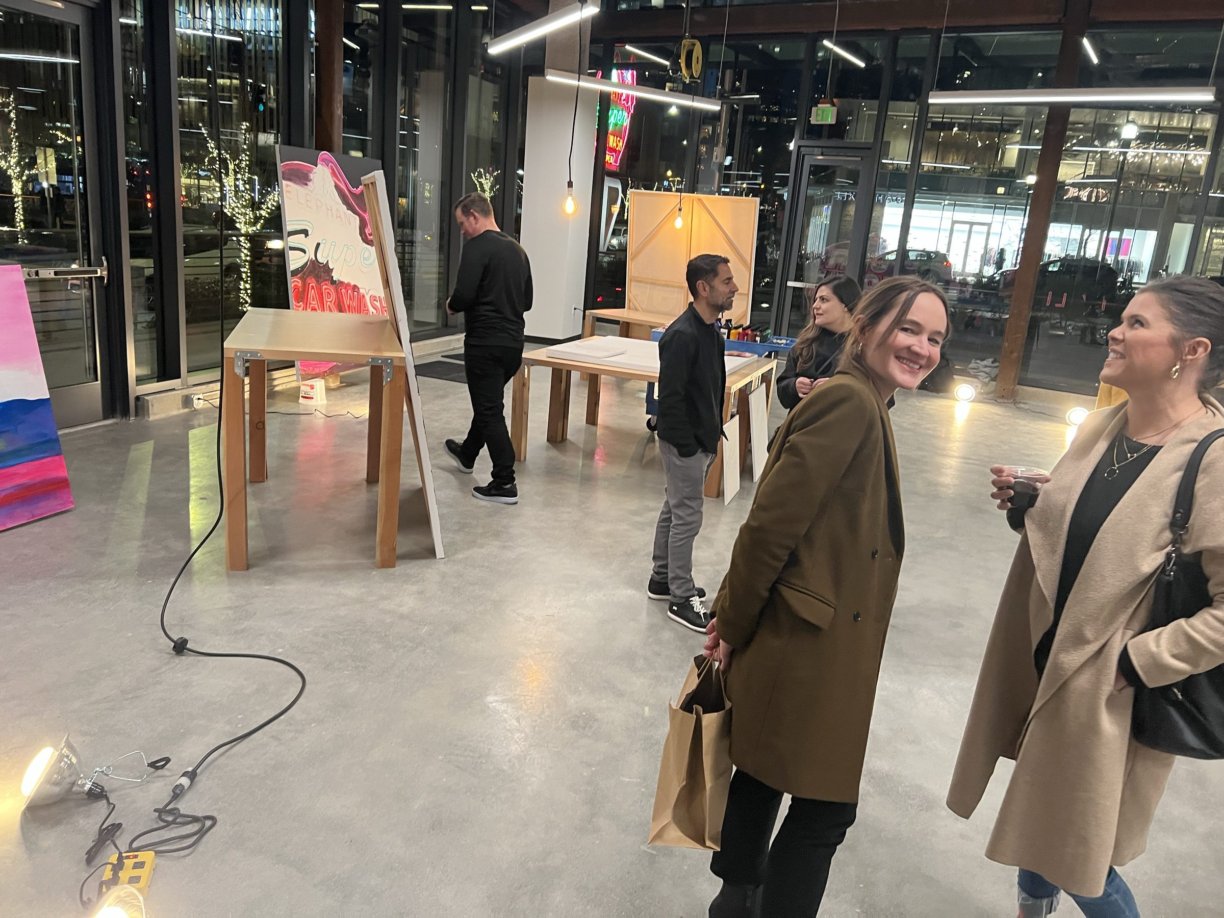 Visitors at the opening reception of City Light at Ground Floor Studio.